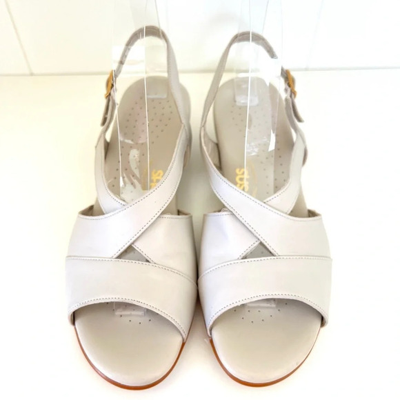 SAS Caress Cross Strap Wedge Sandal in Bone Size 9.5 - Picture 4 of 12